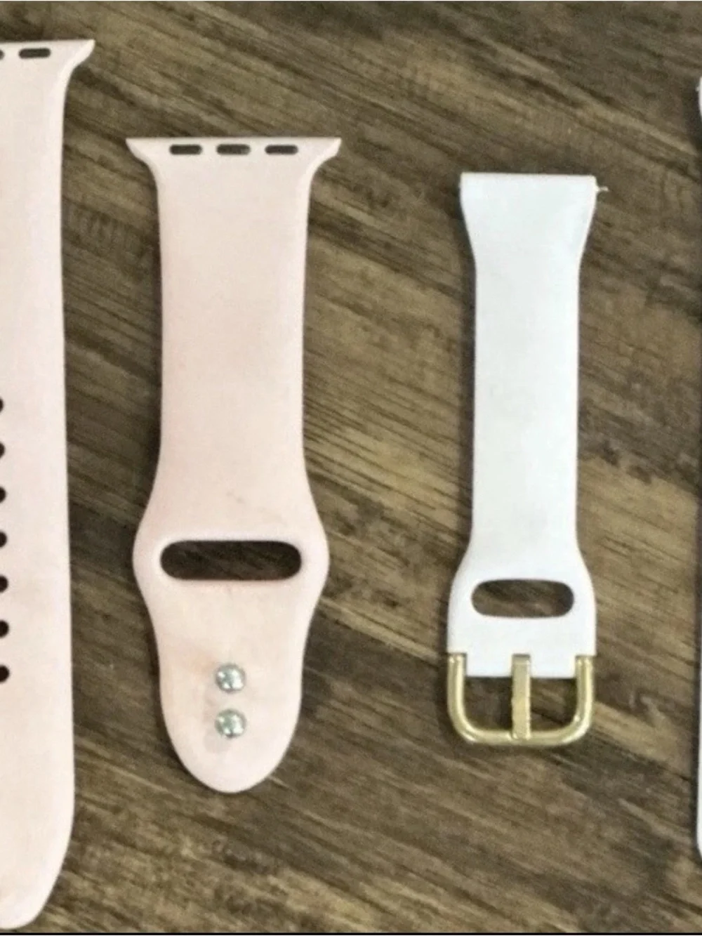 Source Unknown Pastel Pink Cream and Light Blue Replacement Watch Bands